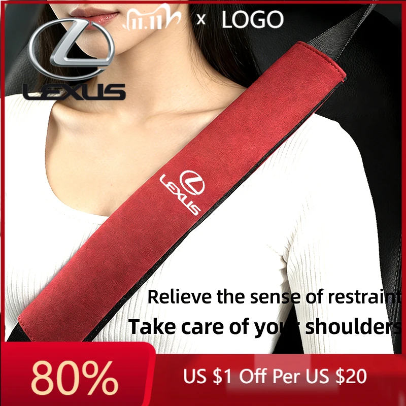 

2026 Hot Interior Stickers Car Seat Belt Shoulder Protection Set Interior Accessories For Lexus F SPORT GX460 Ct200h IS250 ES 2