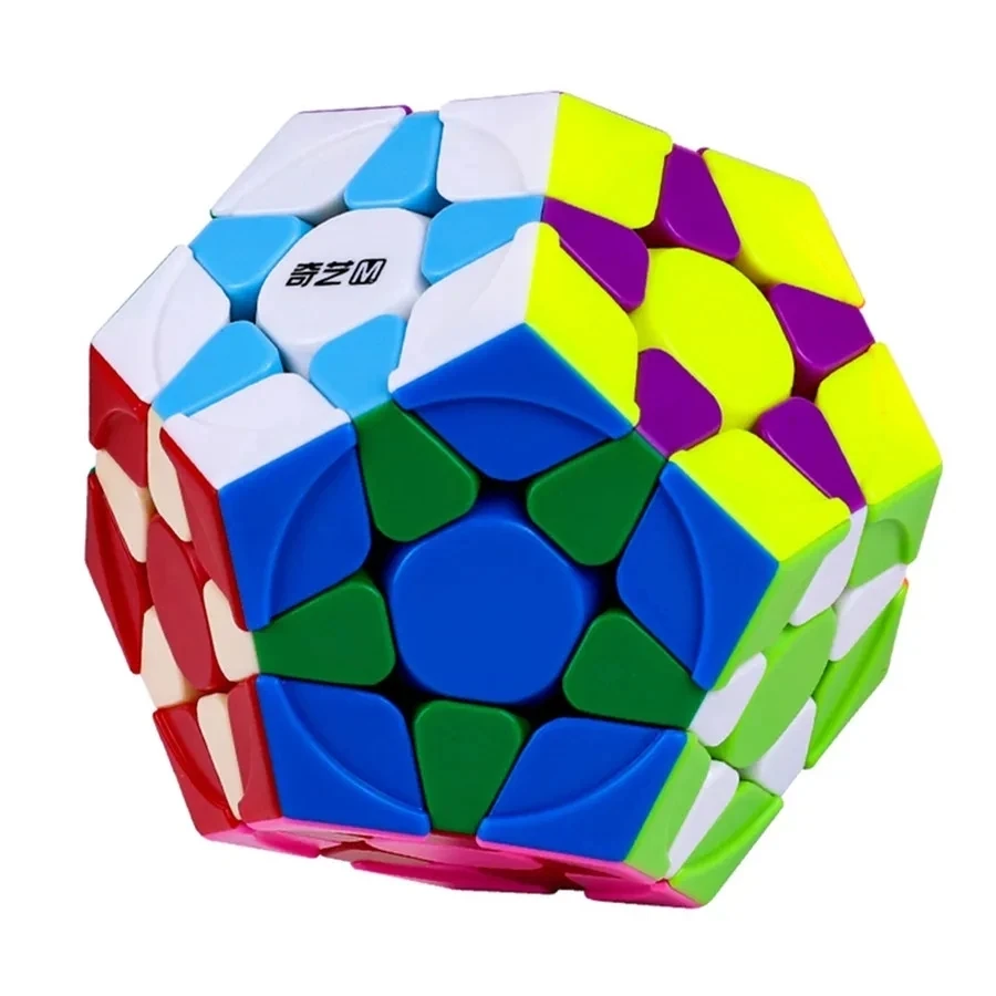 QiYi QiHeng 3x3 Megaminx シリーズブラック/ステッカーレス磁気マジックスピードキューブステッカーレスプロフェッショナルキューボ Magico パズルおもちゃ