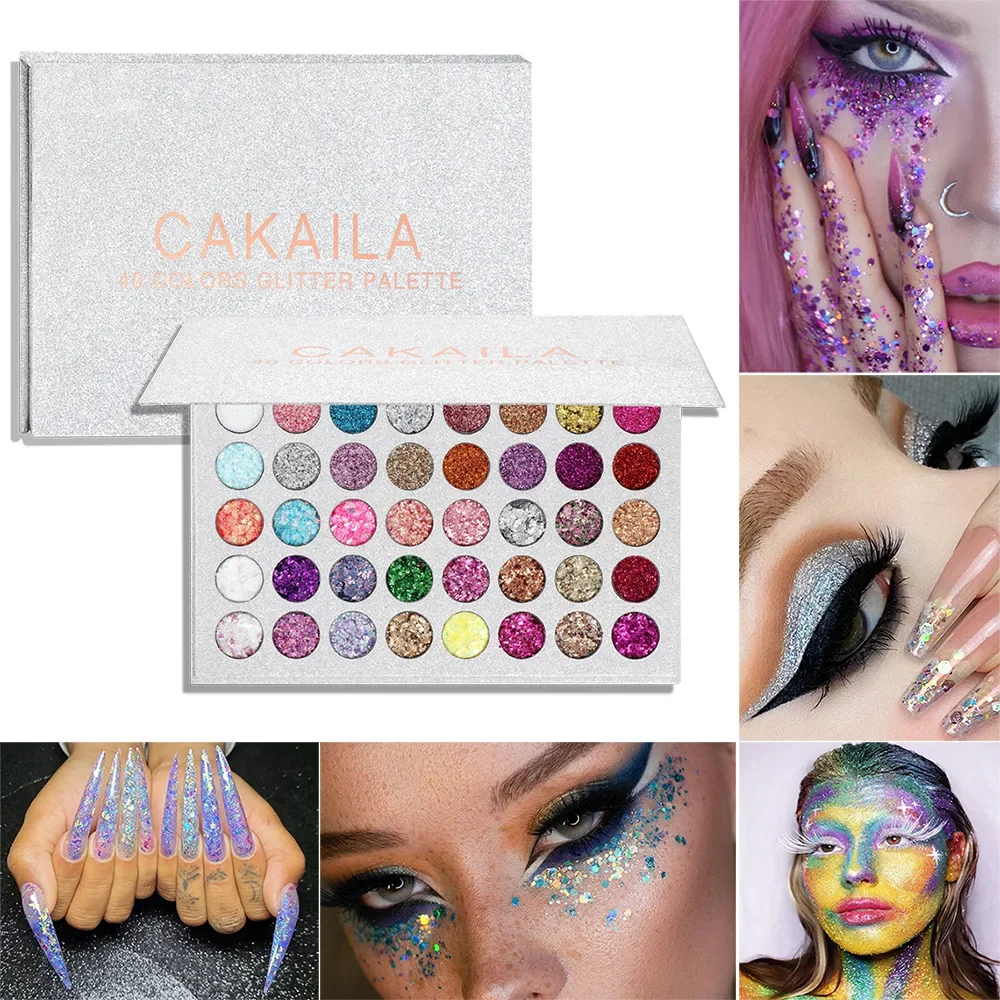 CAKAILA 40 Color Eye Shadow Palette Makeup Colorful Naked Shimmer Glitter Matte Pigmented Powder Pressed Nude Eyeshadow Cosmetic