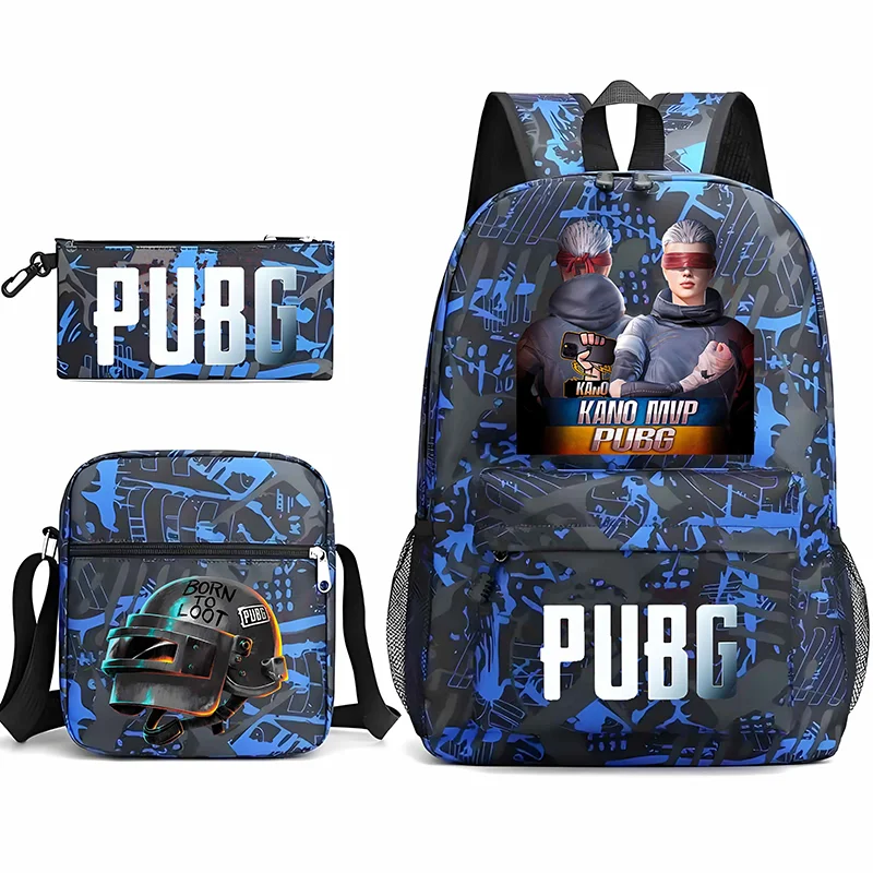 Tactical Helmet Print 3 In 1 Backpack Set Boys School Bag With Crossbody Bag Pencil Case Gaming Travel Rucksack Simple Cool Bags