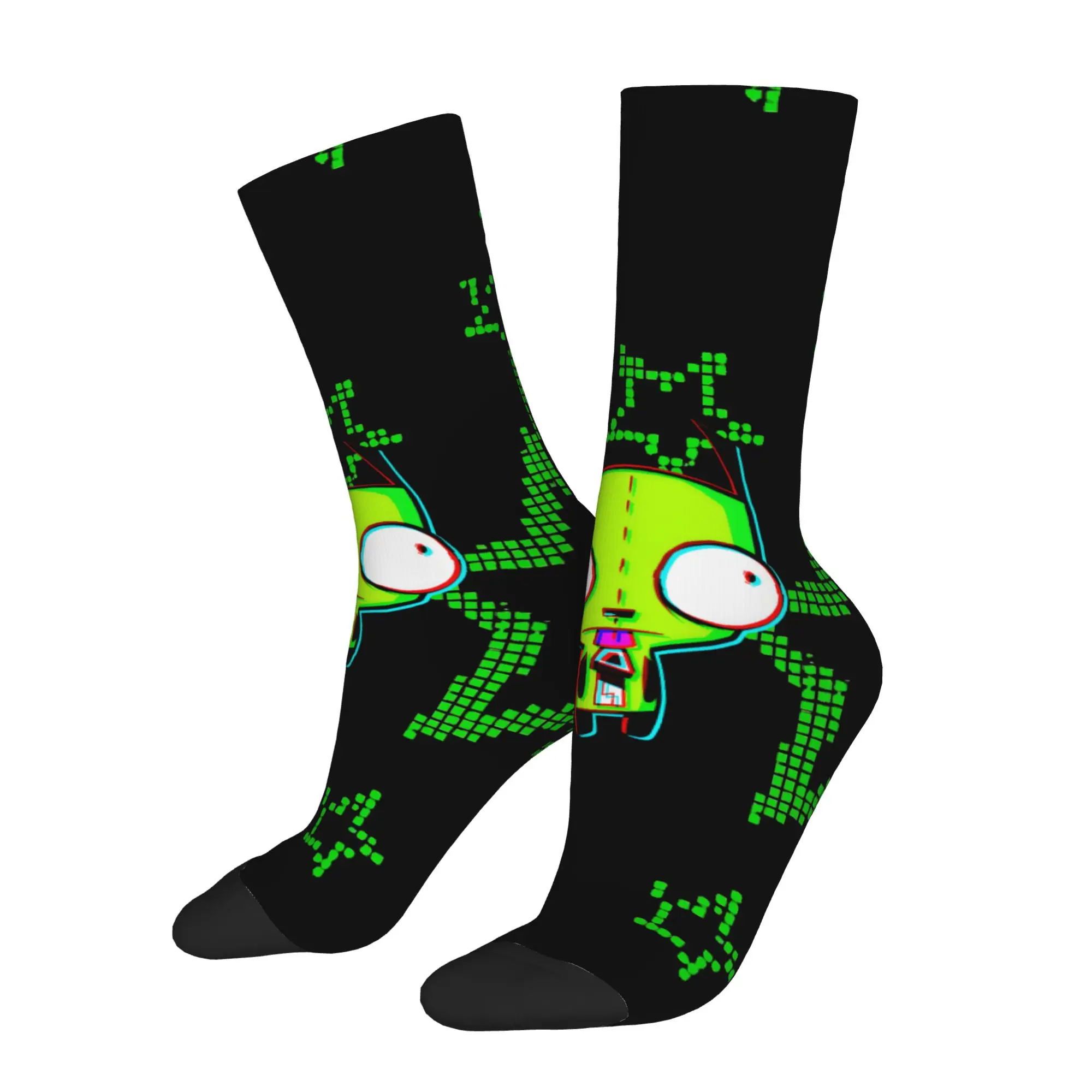 Winter Warm Retro Men's Women's Invaders Zim Gir Socks  Sweat Absorbing Skateboard Socks