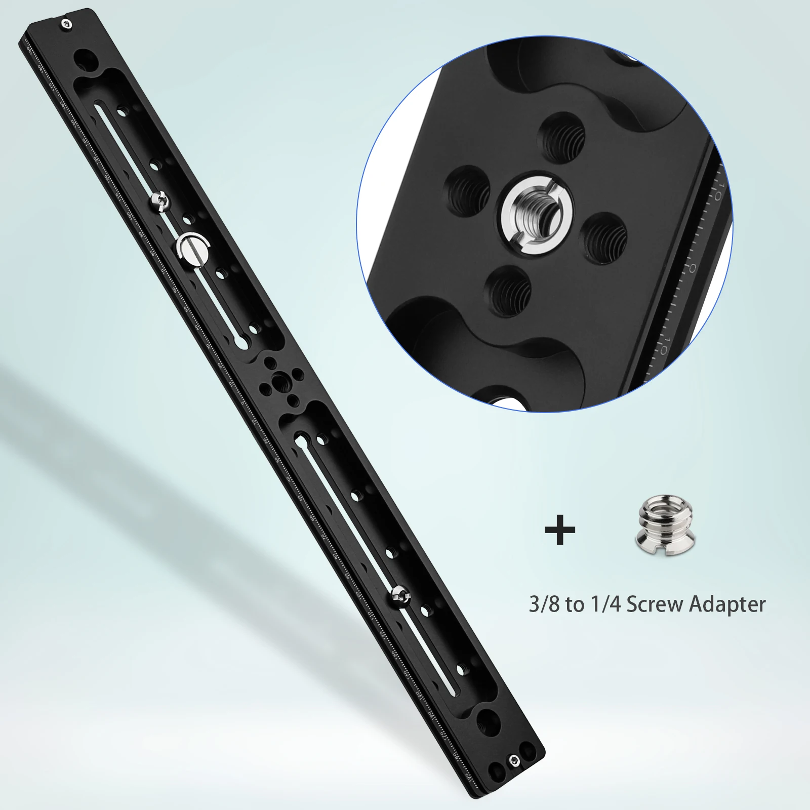 Haoge 400mm Multi-purpose Dual Dovetail Long Quick Release Extender Rail Sliding Plate for Camera Tripod Ballhead Clamp fit Arca
