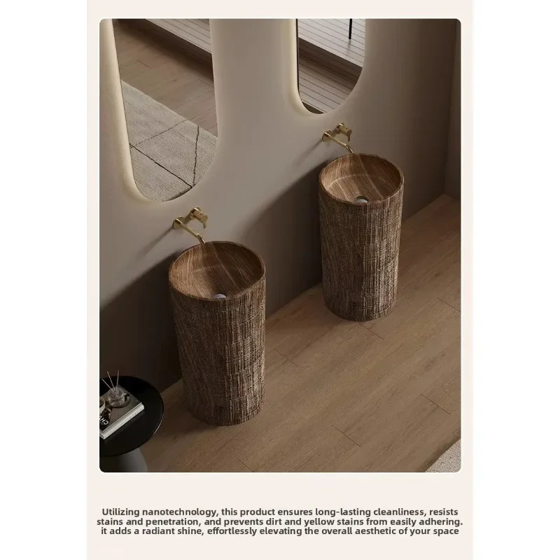 TP-21  Minimalist Mid-Century Style Standing Basin Integrated Creative Vertical Washbasin for Homestays