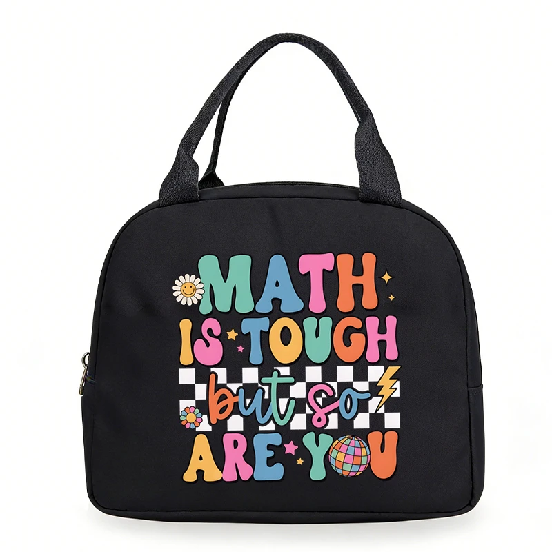 Fun Math Teacher Lunch Carry Bag Women Men Insulated Cooler Food Canvas Handbags School Trip Lunch Dinner Thermal Portable Bags