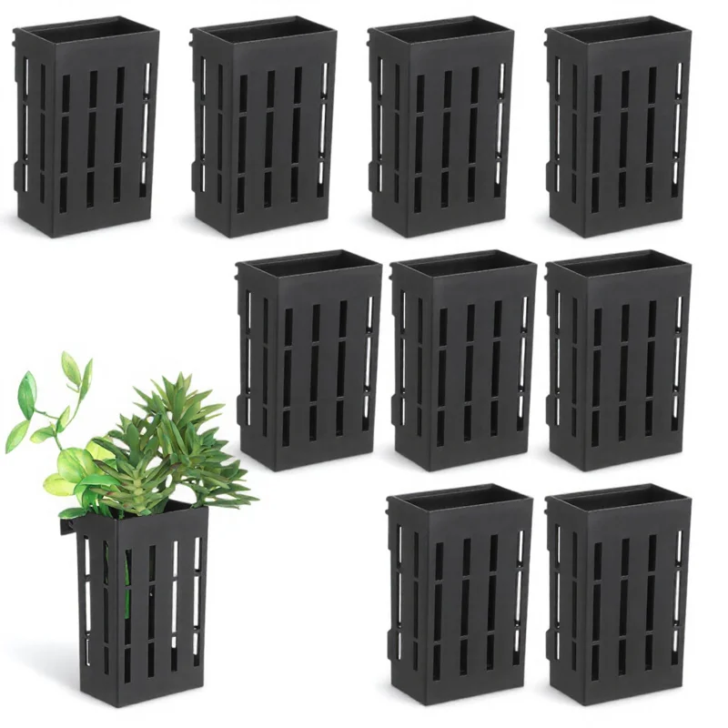 

10pcs Water Grass Shelf Aquarium Planter Box Strong Plastic Fish Tank Accessories Hanging Aquatic Plant Holder Cup Aquarium