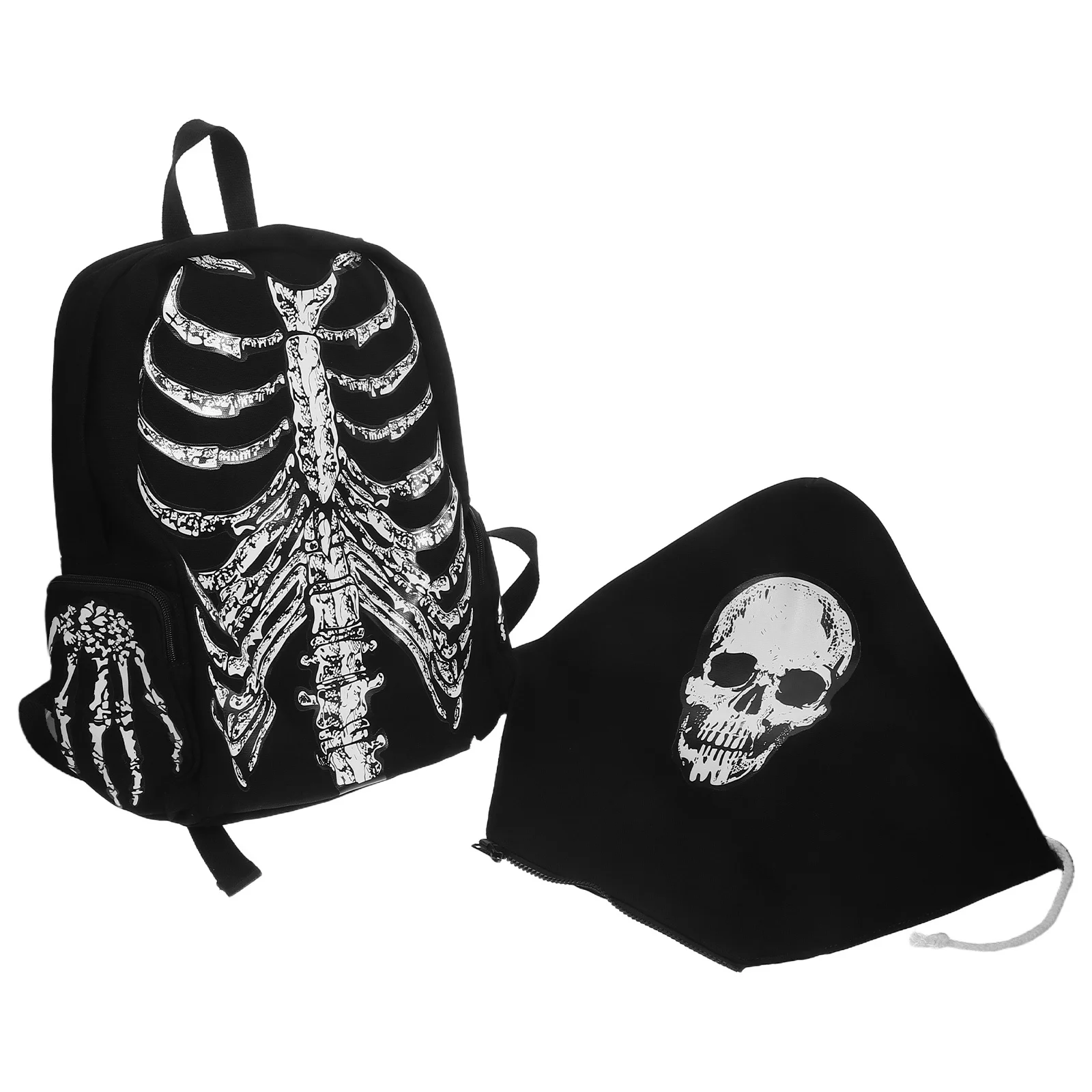 1Pcs Backpack Black White Large Capacity School Bag for Teenage Boys Girls Outdoor Travel Sports Students Hip-