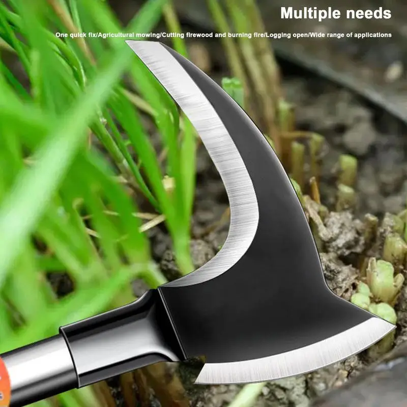 High Manganese Steel Double Scythe Gardening Weeding Grass Sickle Multifunction Farming Handheld Clearing Sickle Garden Tools