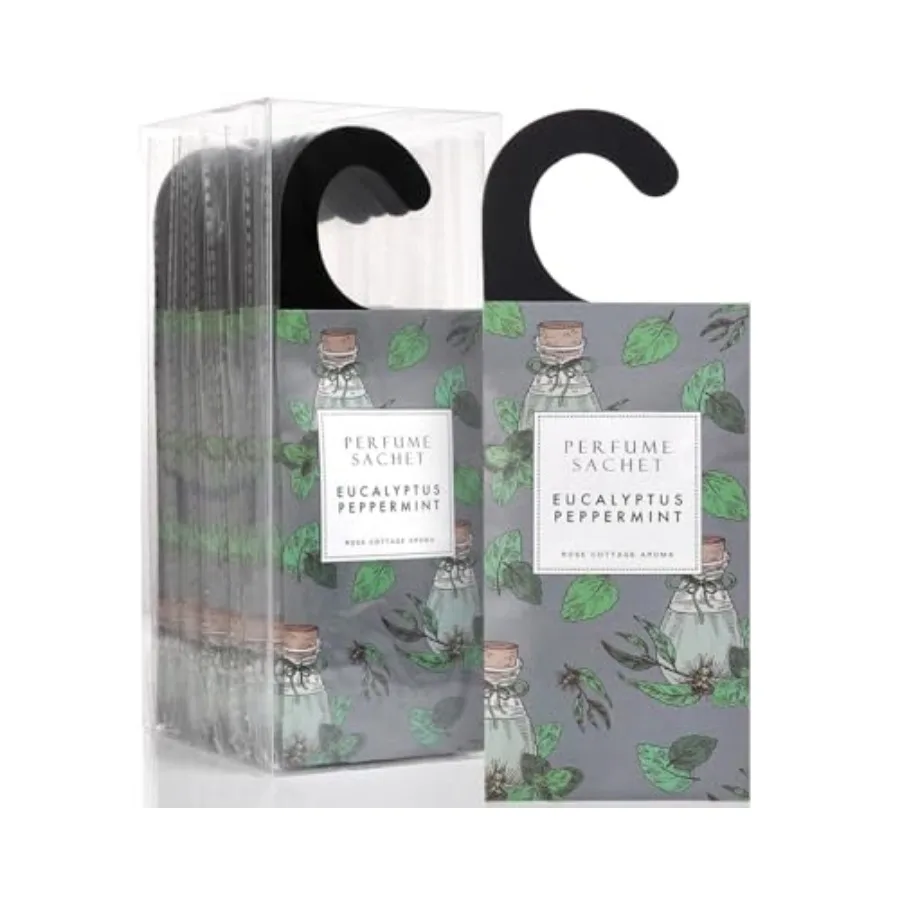 

Large 12 Packs Eucalyptus Peppermint Hanging Closet Air Freshener Scented Sachets Long Lasting Smell Goods