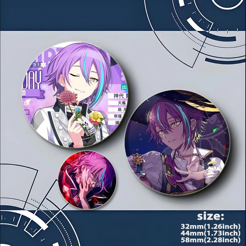 شارة كارتون كاميشيرو روي ، دبابيس إبداعية مستديرة تصنعها بنفسك لحقيبة الظهر ، دبابيس أزرار أنيمي ، إكسسوارات مجوهرات ، هدايا ، 58 ks