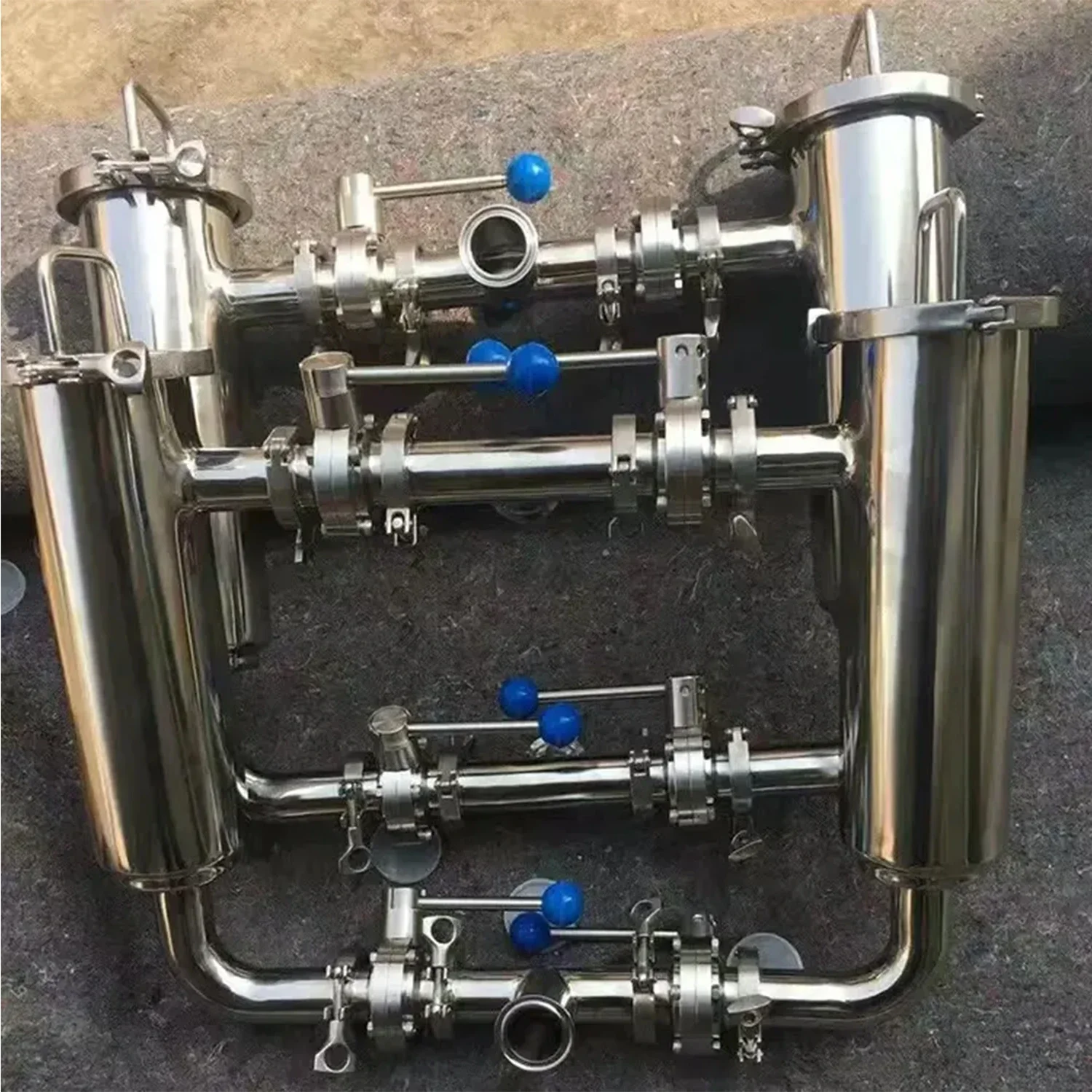 Hygienic Food grade stainless steel duplex basket strainer sanitary duplex filter