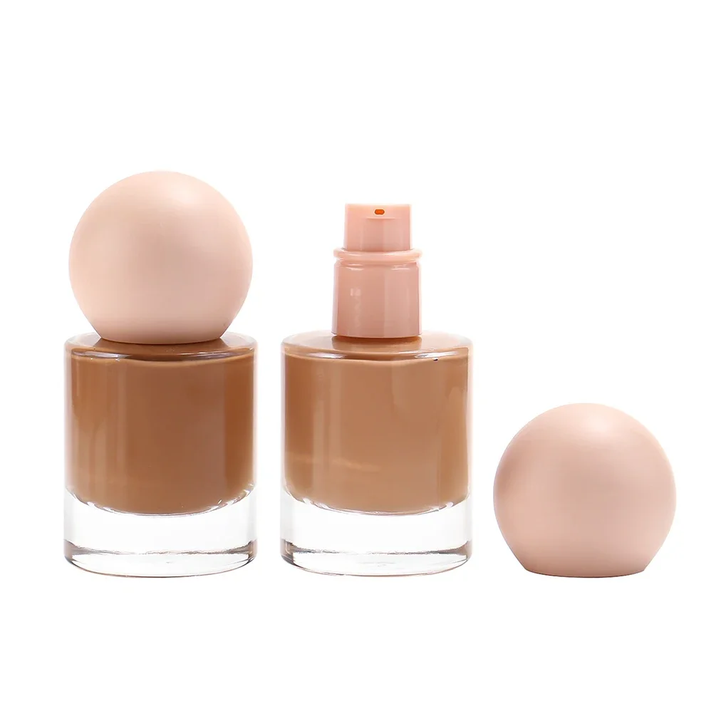 Private Label  Liquid Foundation Custom Logo Base Facial Long Lasting Concealer Cream Round Bottle Waterproof Makeup Wholesale