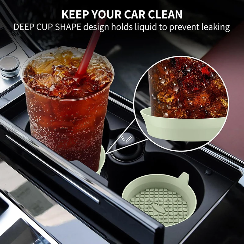 2PCS Auto Interior Accessories Car Cup Holder Non-slip Insert Coaster Waterproof Sift-Proof Spill Saucer