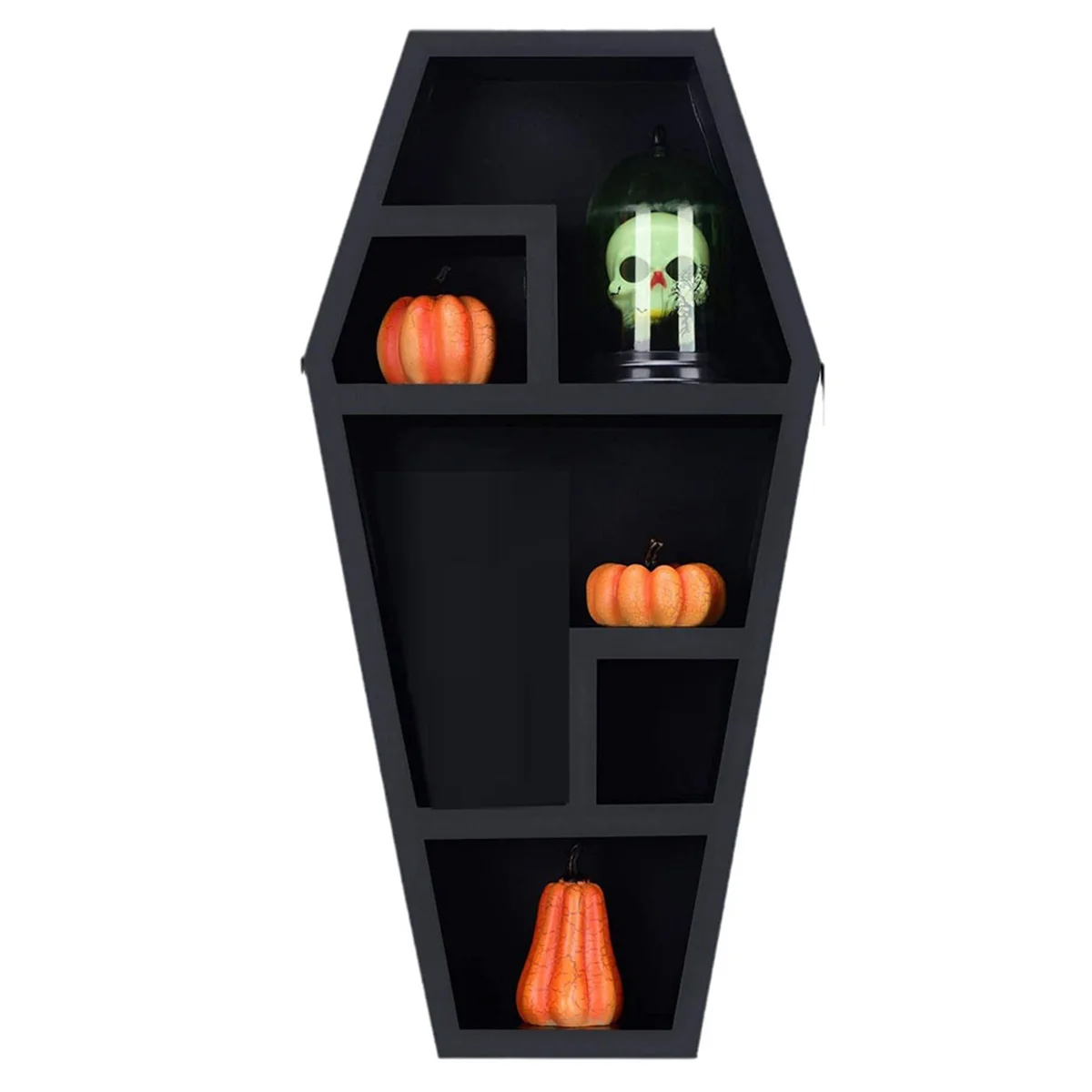 Coffin Shelf-Étagères murales flottantes en PVC noir massif, décor gothique effrayant pour la maison, la chambre et le salon, HO-Spooky