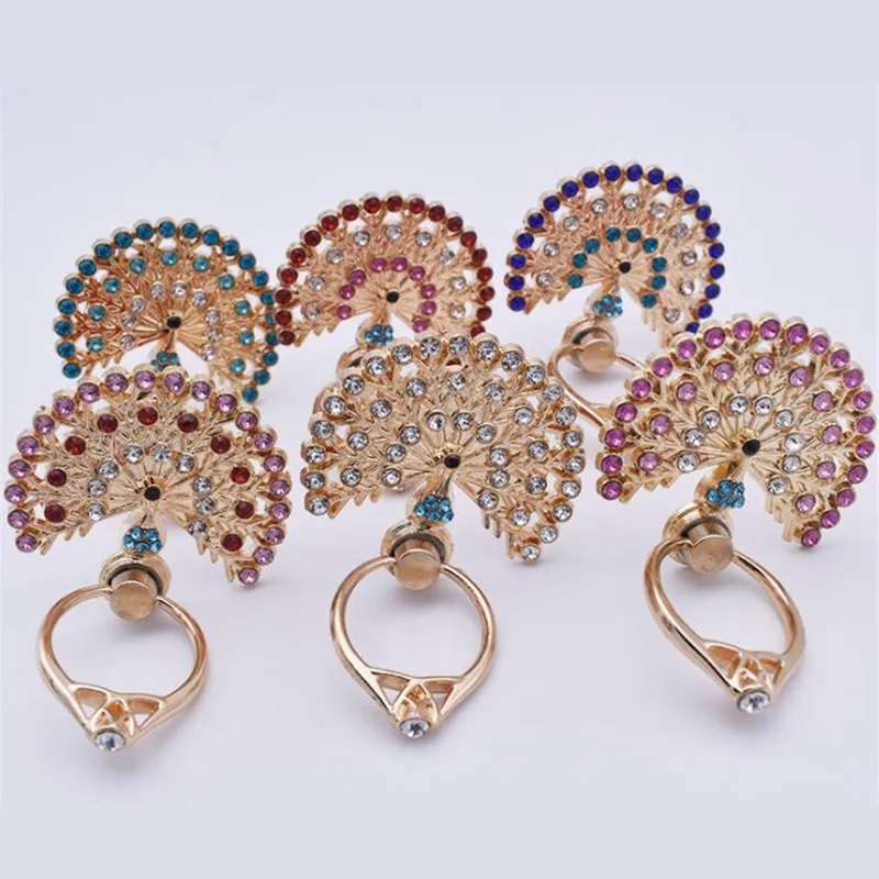 

Colorful Peacock Metal Mobile Phone Stand Holder Finger Ring Smartphone For IPhone X XS Max 15 14 Xiaomi Huawei Phone Stand