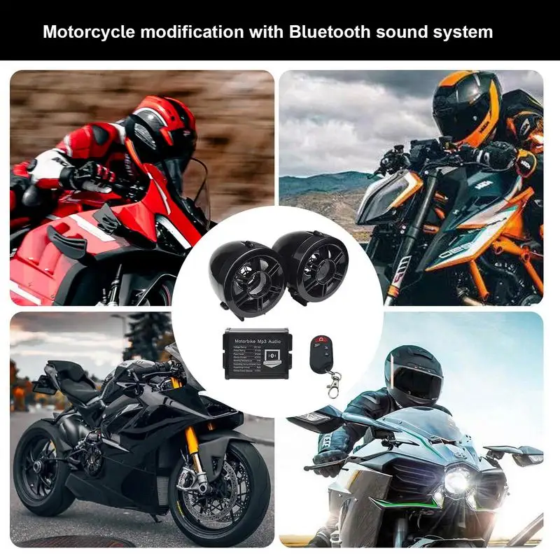 Motorcycle Handlebar Speaker Waterproof Motorcycle Stereo Speakers Audio System Motorcycle Bluetooths Speakers Strong Bass