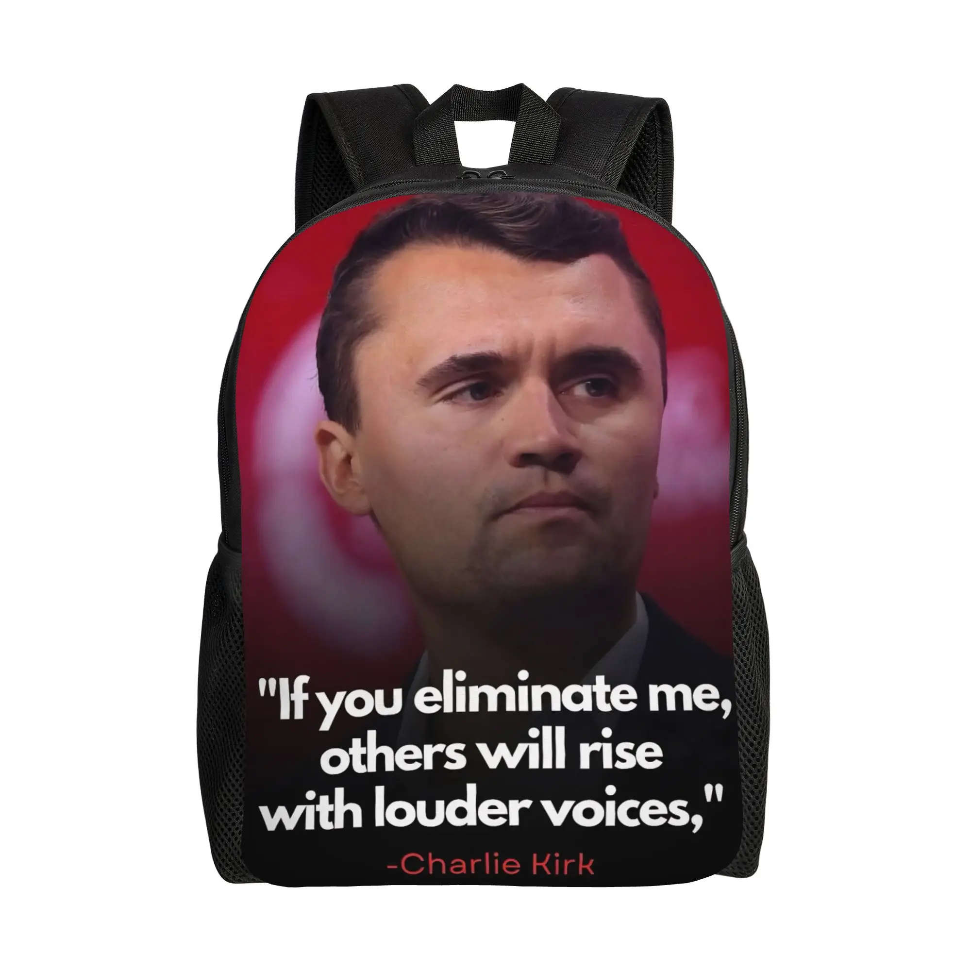 

Памятный рюкзак RIP Charlie Kirk, спортивный рюкзак для старшей школы, походный, туристический, для путешествий, рюкзак для ноутбука, компьютерный рюкзак из холщовой ткани, рюкзак для Дня свободы, символизирующий истинное патриотизм.