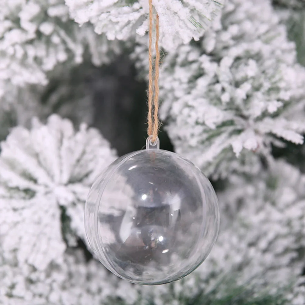 

12 Pcs Creative Acrylic Ball Hanging Pendant Transparent Hollow Ball Christmas Decor Supplies Tree nament Holiday Gifts Jewelry
