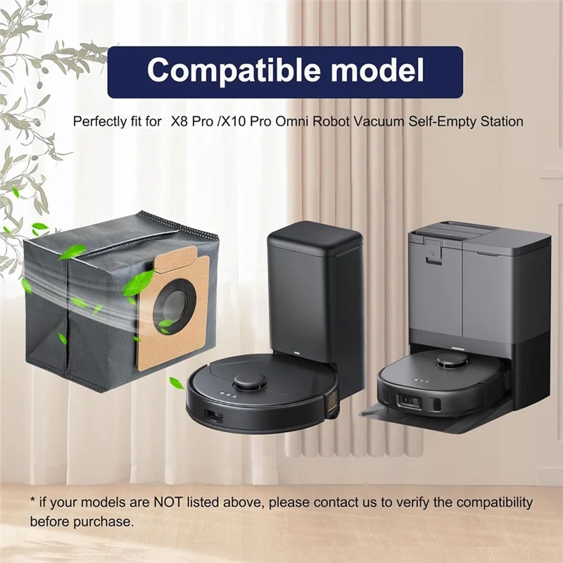 ABPP-14 Pack Dust Bags For Eufy Clean X8/X8 Pro/X10 Pro Omni Robot Vacuum Self-Empty Station, Vacuum Accessories Parts