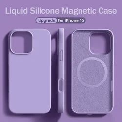 Upgrade Magnetic Liquid Silicone Case For iPhone 16 15 14 13 Pro Max 12 11 Plus For Magsafe Soft Phone Protection Accessory