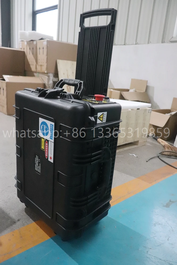 100W 200W 300W Pulse Laser Metal Rust Removal Cleaning Machine Trolley Case Laser Cleaning Machine