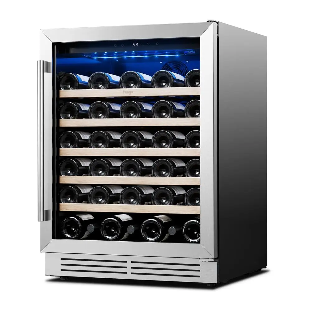 

Wine Fridge Cooler 24 Inch Wine Fridge Hold 52 Bottles, 4065F Wine Refrigerator Glass Door, Built in, Freestanding Under Counte