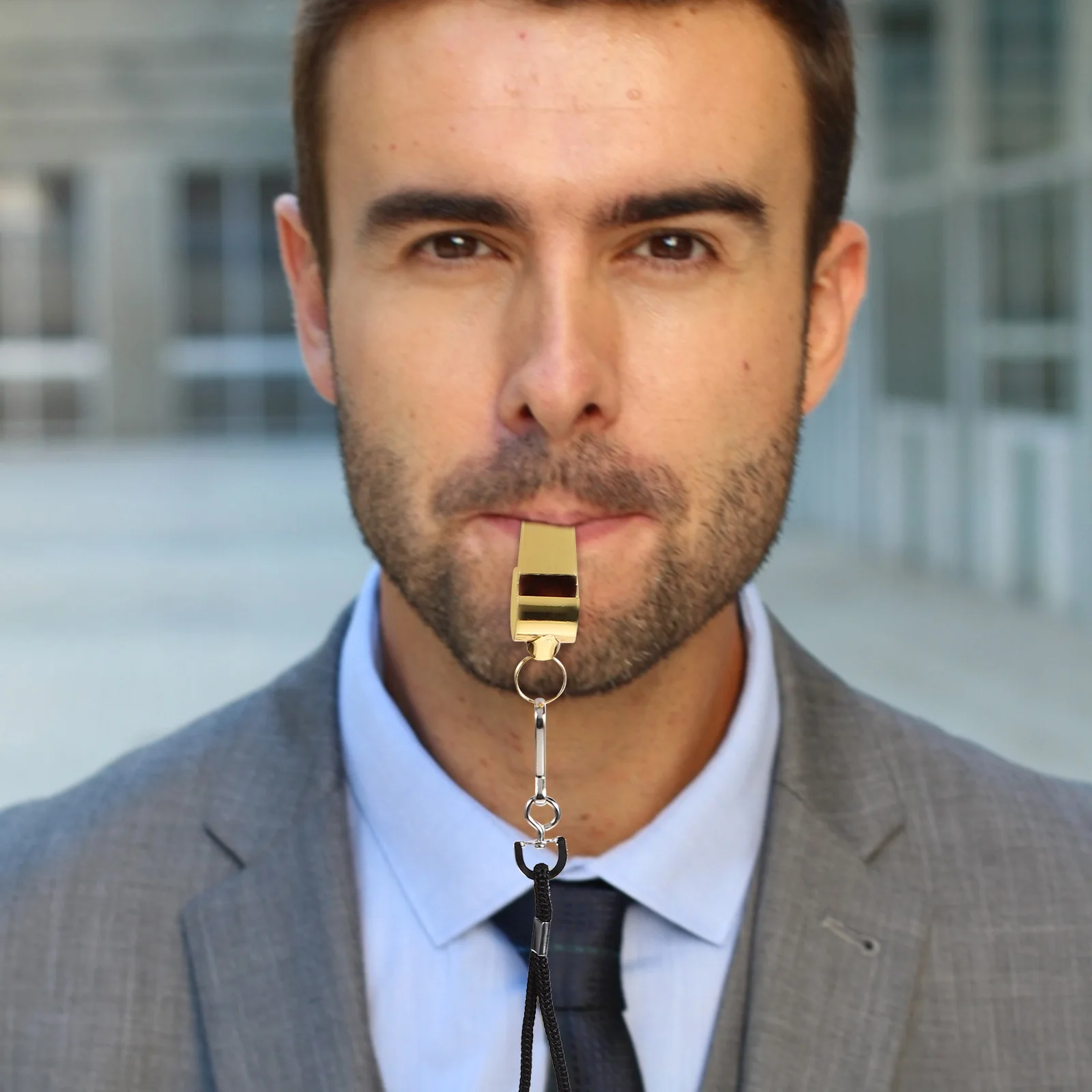 

2 шт. рефери для детей из нержавеющей стали, громкий 120 дБ спортивный свисток для встреч со шнурком, прочный многофункциональный уличный свисток