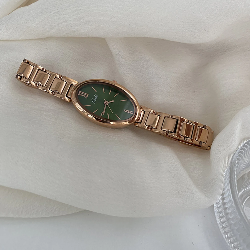 Simplicity Temperament Oval design with steel strip quartz Watch For women girl  watch  Women's accessories