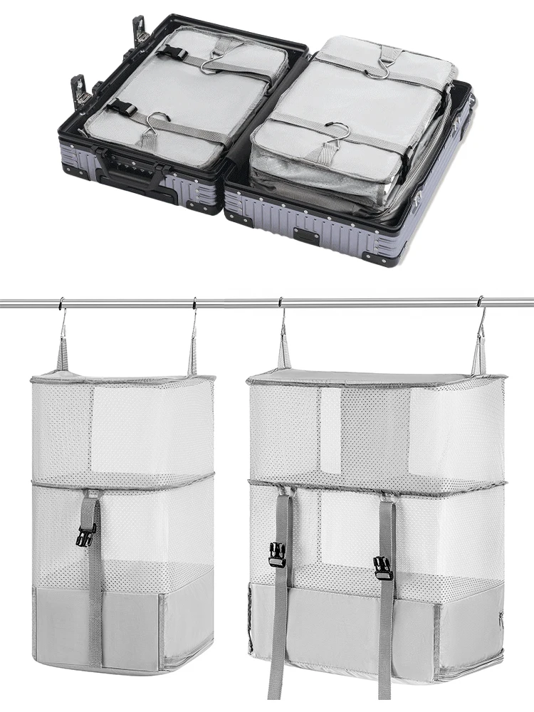 1 PC Portable Hanging Travel Shelves Bag Packing Cube Organizer Suitcase Storage Large Capacity Luggage Travel Organizer