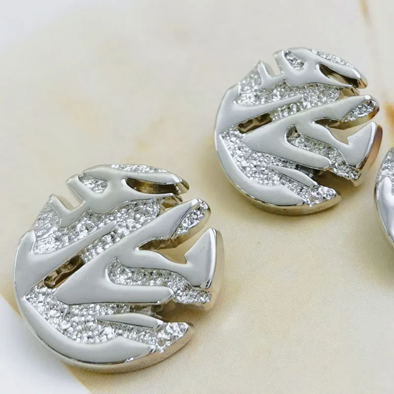 10 Stück 15-23mm Gold Silber Metallknöpfe mit Hohem Schaft und Craquelé-Textur für Mantel Blazer Jacke Nähen Handwerk DIY Zubehör – Detail 3