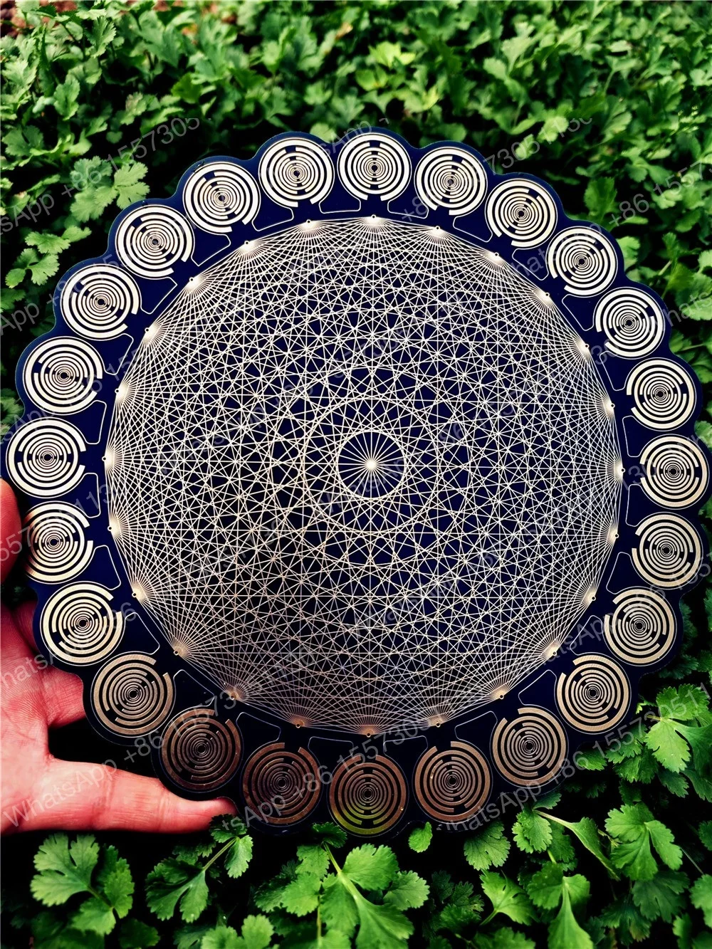 Crystal Array Disk Demagnetization Purification Charging  Polarized Optical Disc Multi Frequency Wave Oscillator Sacred Geome