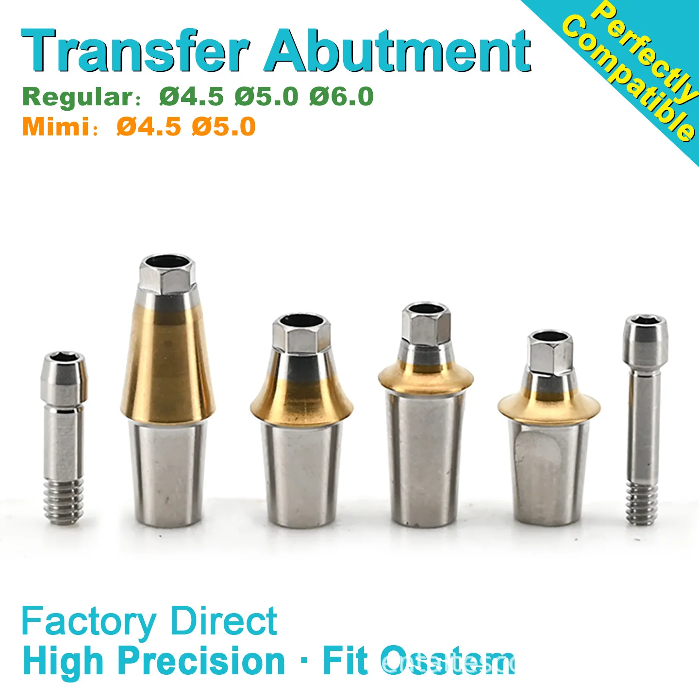 Dental Transfer Abutment Compatible with Osstem Dual Hex Connection Grade 5 Titanium Implant Prosthesis OEM ODM Custom