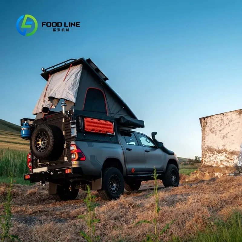 ute popup camper tray insert alloy heavy‑grade frame popup canopy for pickup cross‑country overland camping retrofit project view 4