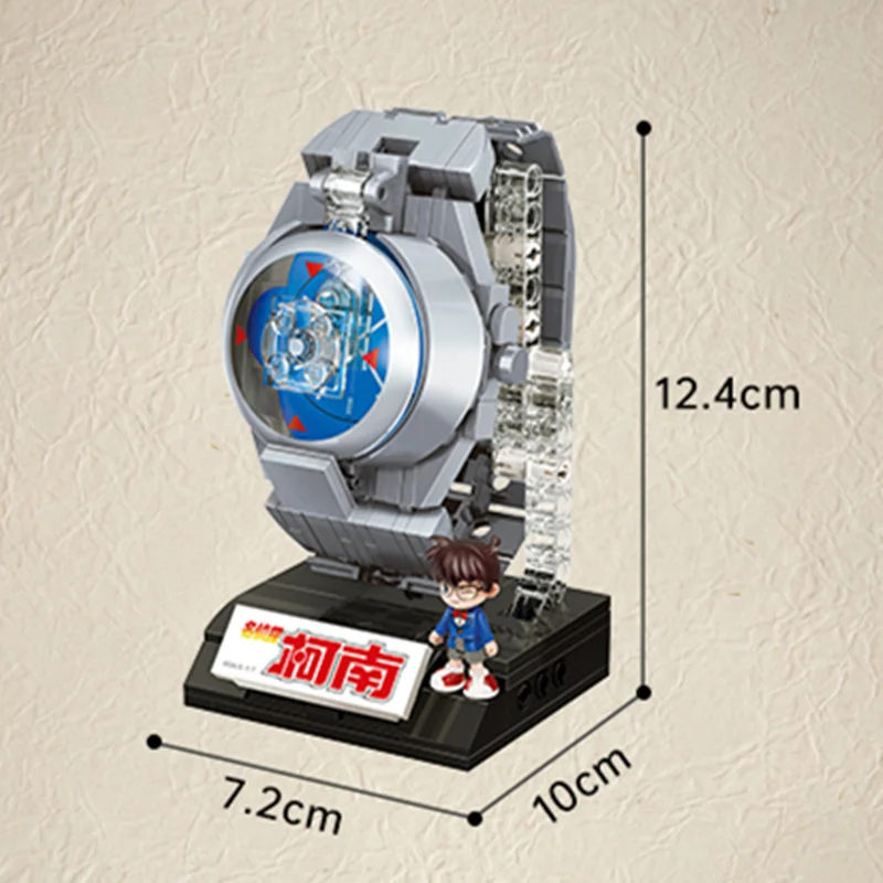 Keeppley Anime Name Detective Conan Watch type anesthesia gun Wearable Assembly Building Block Children\'s Toy Birthday Gift