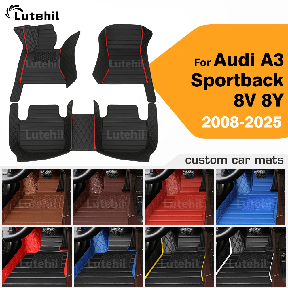 

Для Audi A3 Sportback 8V 8Y Все модели 2008-2025 24 23 22 21 Автомобильные коврики на заказ Автомобильный ковер Чехол Аксессуары для интерьера
