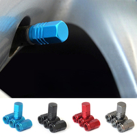 4 Pcs Aluminum Car Tire Valve Caps Hex Alloy Tyre Valve Airtight Cover Waterproof Dust For Automobiles Motorcycles Trucks Bikes