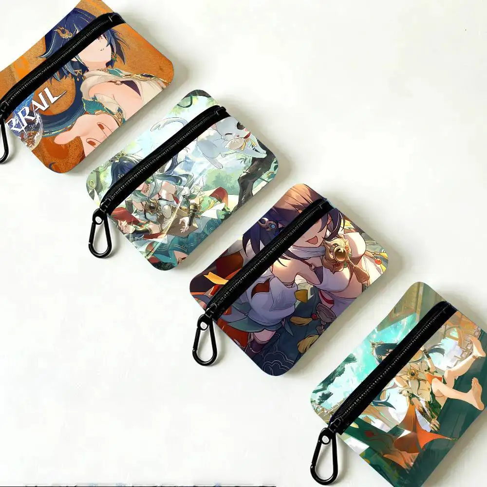 Yunli Animated Game Honkai Star Rail Oxford Fabric Wallet With Zipper Hanging Multifunctional Bag For Credit Cards Keys Coins