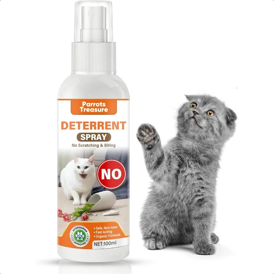 

Cat Deterrent Spray Effective Stop Chewing for Behavior Training Prevent Cats Scratching Furniture Sofas Curtains Plants Indoor