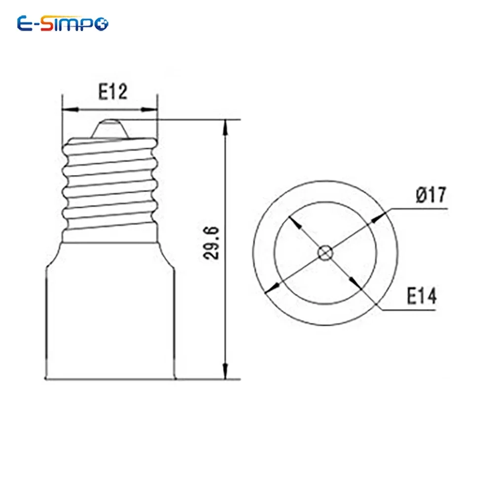 6pcs E12 To E14 LED Chandelier Lamp Socket Converter, US to EU Candle Candelabra LED CFL Bulb Base Holder Adapter