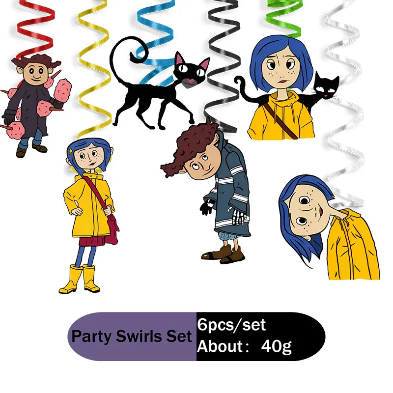 Coraline & The Secret Door Thema Feestdecoratie Horror Series Geschenkdoos Servies Spiraal Doop Communie Halloween Benodigdheden