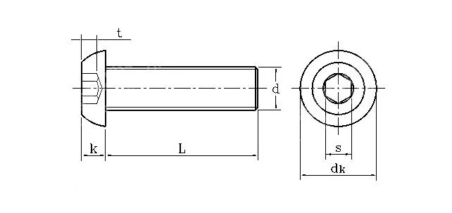 50 Stück M2 M2,5 M3 M4 ISO7380 legierter Stahl 10,9 Level schwarze Innensechskant-Halbrundkopfschraube Möbel Pilzkappe Sechskantschrauben – Detail 2
