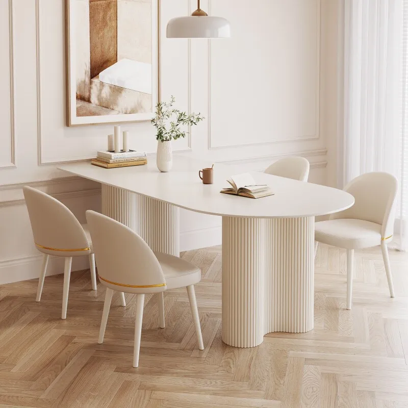 Mesa de Jantar de Luxo Moderna, Mesa de Canto para Sala de Estudo que Economiza Espaço, Mesa de Jantar de Estilo Meio Século, Móveis de Cozinha