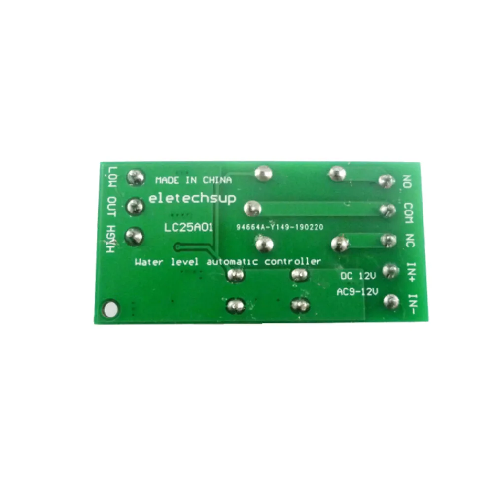 Imagem -06 - Controlador Automático de Nível Água Alta Potência Interruptor Sensor Líquido Válvula Solenóide Bomba do Motor Placa Relé Controle Automático 12v 30a