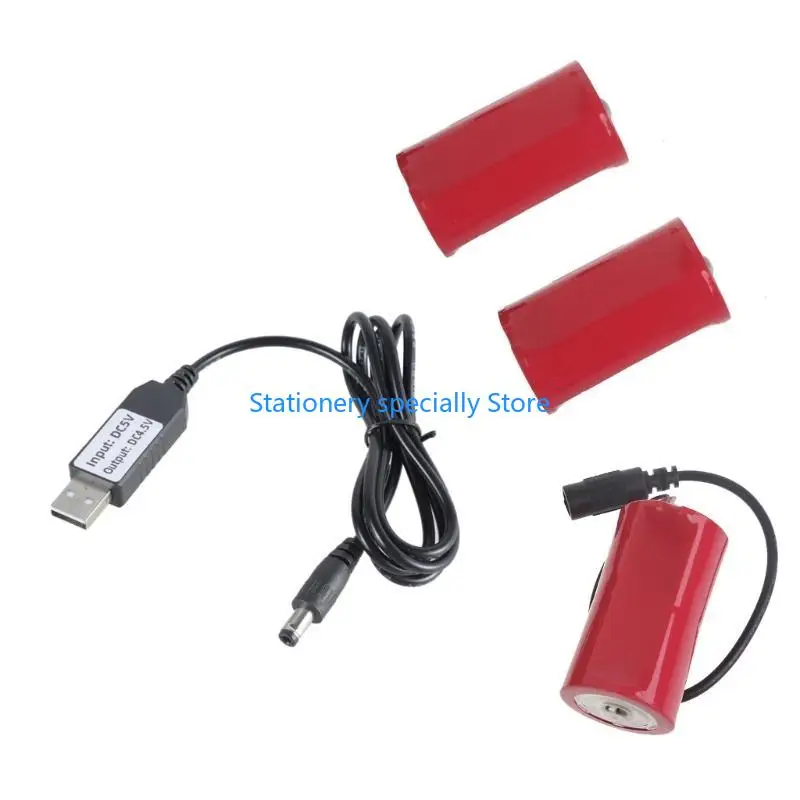 

P0RB USB 5V to 4.5V Converter Cable Battery Elimination for LR20 D Battery Replace