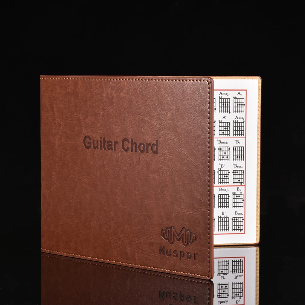 6 String Guitar Chord Book Leather Cover Practice Books Instrument Fitting