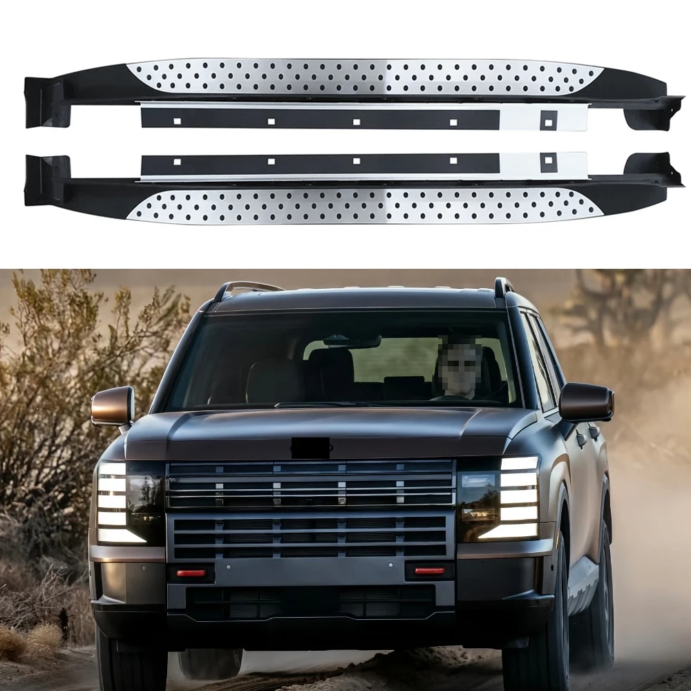 

Silver 2PCS Fixed Running Board Fits for Hyundai Palisade 2025 2026 Side Step Nerfbar