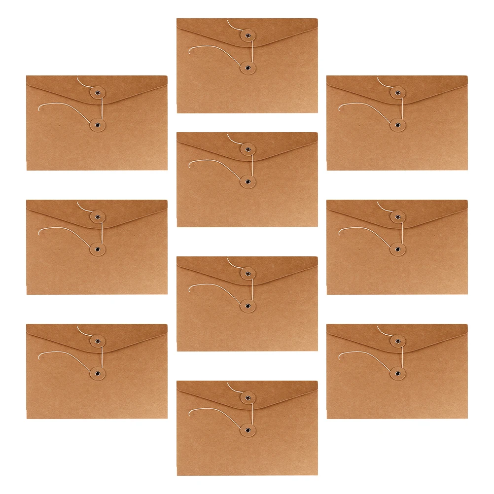 

10Pcs Kraft Paper File Pouches Document Bags Practical Office Travel File Envelope Storage Paper Bags A4