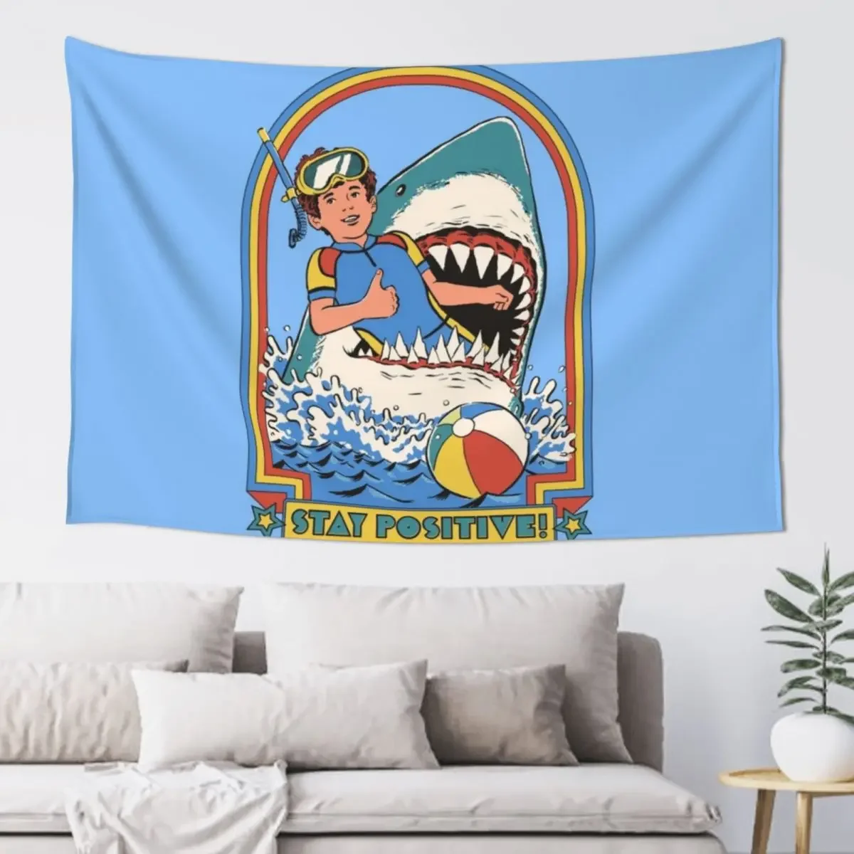 

Stay Positive Tapestry Wall Deco Anime Decor Aesthetic Room Decors Tapestry