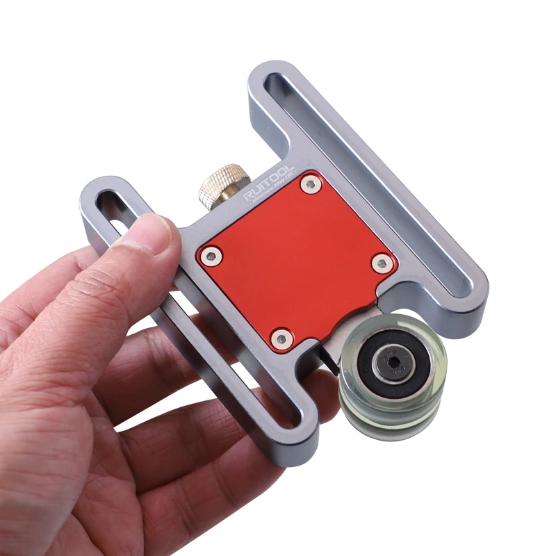 Table Saw Bearing Stock Roller Feeder Thickened and Dual Layer Wheels Aluminum Alloy Adjustable Table Saw Push Block