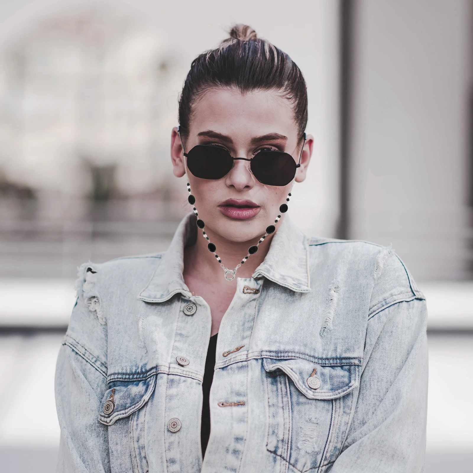 

Стильные очки из смолы с бисером, солнцезащитные очки, ремешок, ожерелье, держатель для очков с защитой от потерь, легкий модный ремешок для очков, солнцезащитные очки