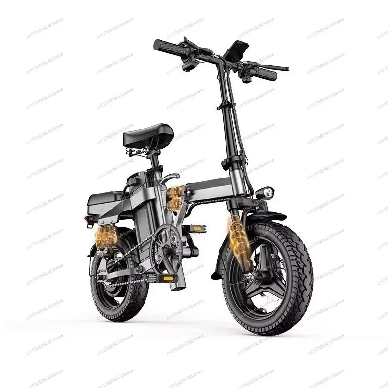 YbjUltra-Light Portable Folding Electric Bicycle Mini E-Bike with Lithium Battery for Adult Daily Commute